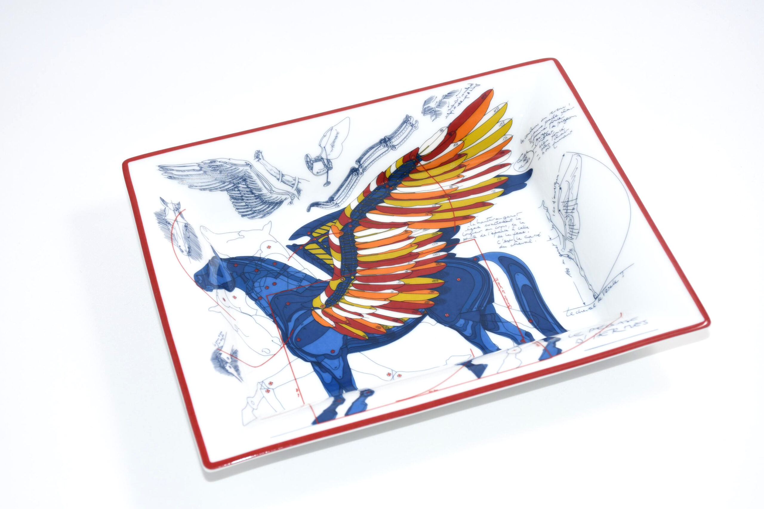 Hermes Le Pegase d’Hermes Change tray blue porcelain Ashtray Pegasus horse plate ME41000_1122 (14)