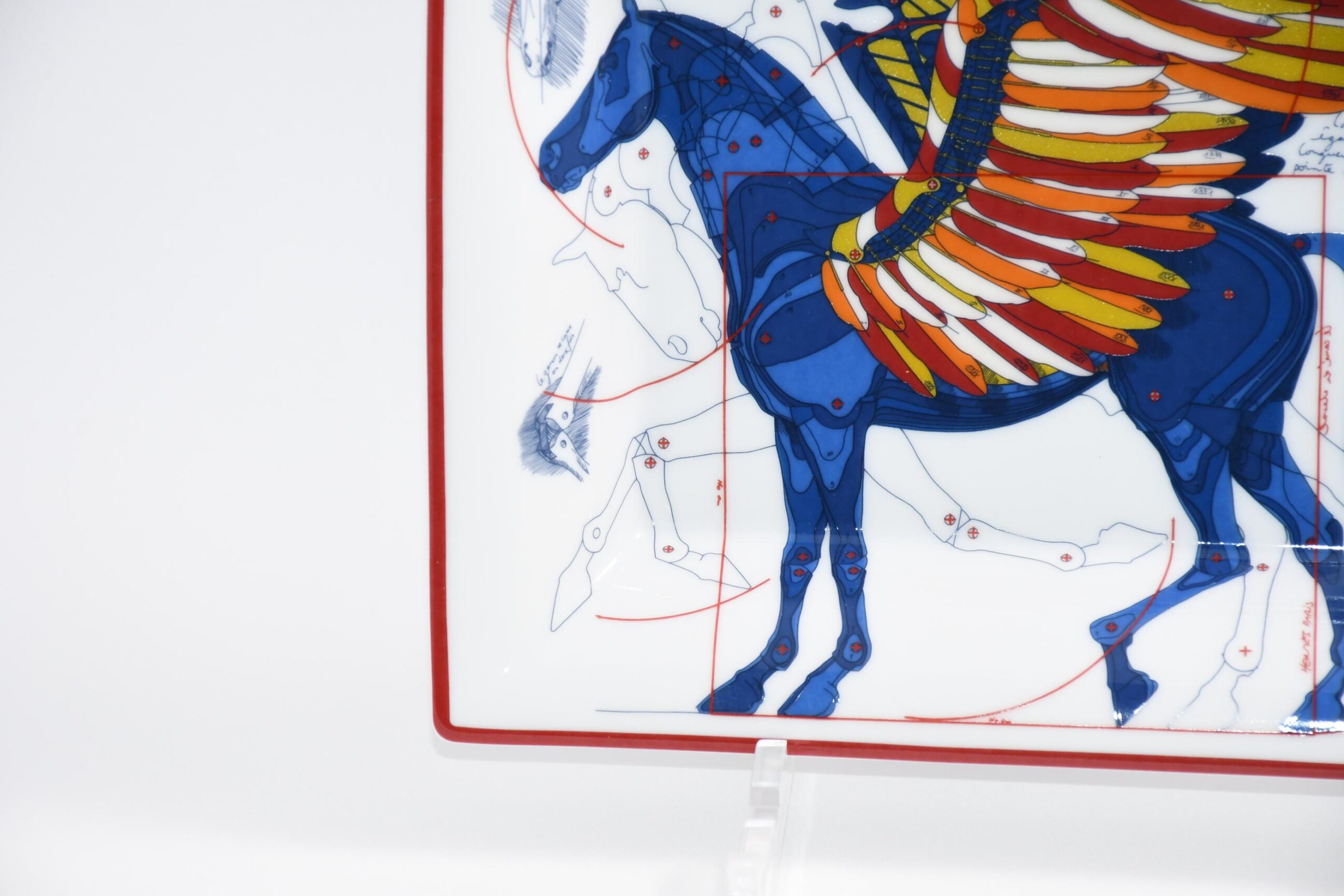 Hermes Le Pegase d’Hermes Change tray blue porcelain Ashtray Pegasus horse plate ME41000_1122 (7)