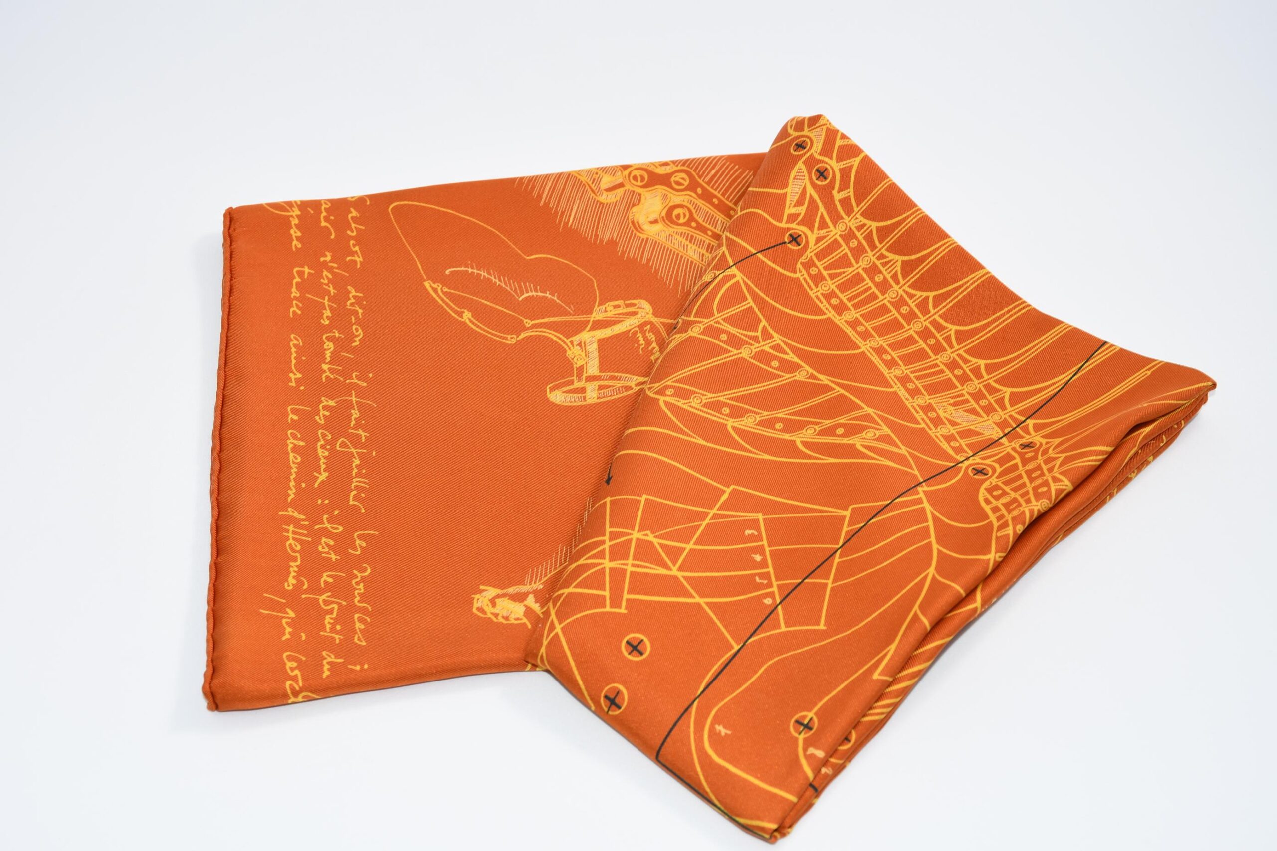 Hermes Scarf Le Pegase d'Hermes 90 cm silk orange Carre Pegasus horse 35 AUC33231_1121 (2)