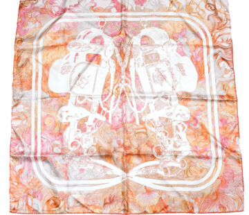 Hermes Scarf Brides de Gala en FINESSE 90 cm silk orange Carre 35"