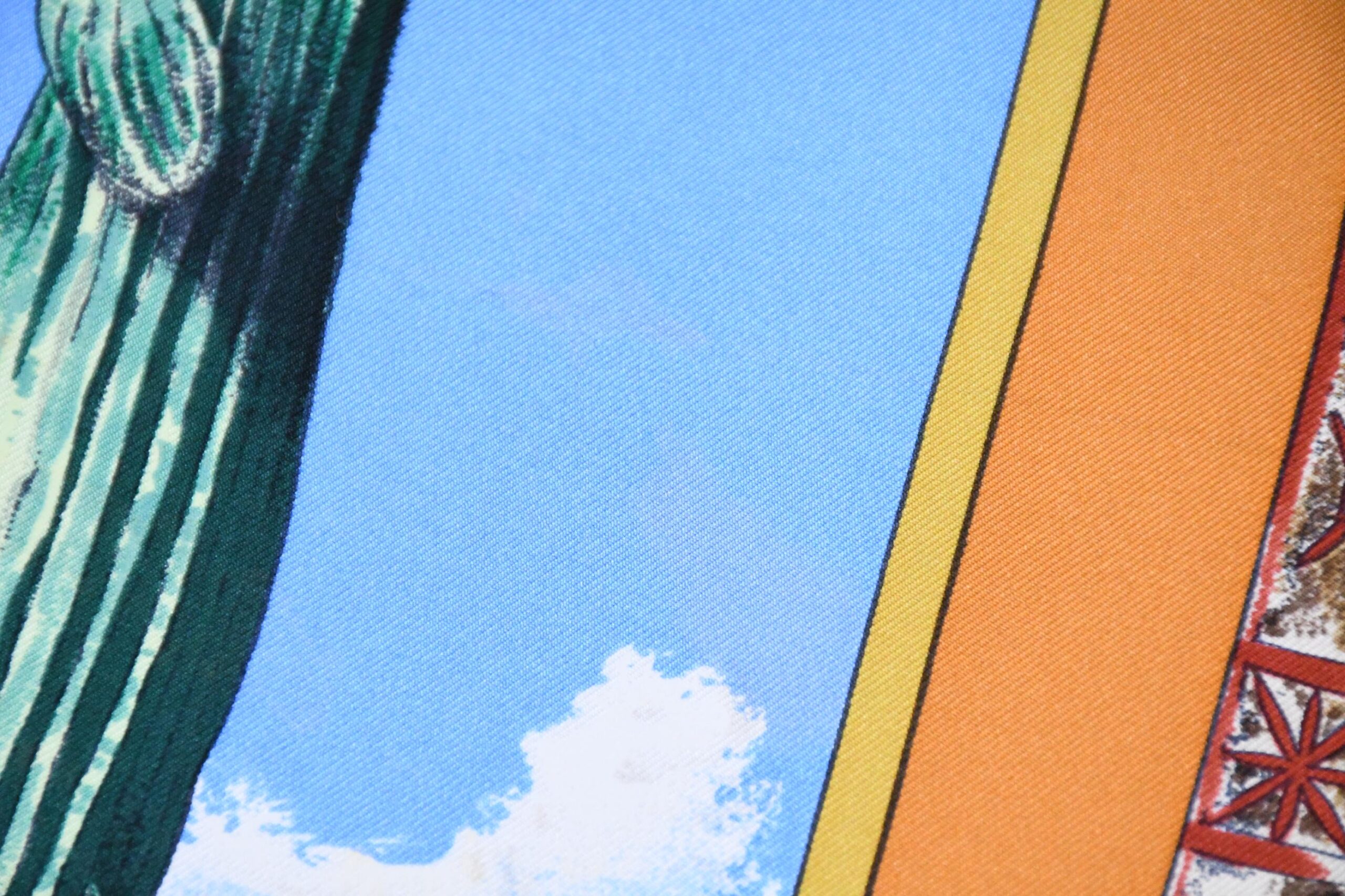 Hermes Scarf The Pony Express by Kermit Oliver 90 cm silk brown camel Carre post 35 APR64215_1202 (18)