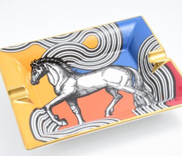Hermes Cheval Cosmic Change tray orange porcelain Ashtray horse plate Vide Poche
