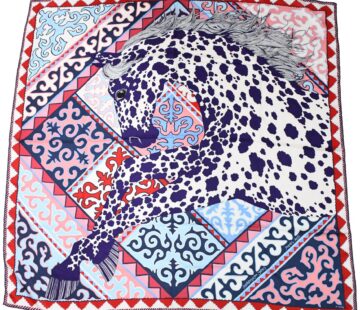 Hermes Shawl Appaloosa des Steppes 140 cm Cashmere silk scarf stole zebra horse