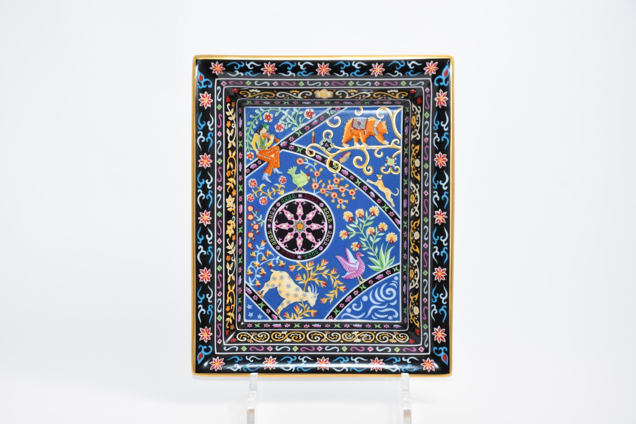 Hermes Peuple du Vent Change tray porcelain Ashtray Mandala Menagerie plate Vide Poche ME47800_0405 (7)