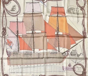 Hermes Scarf Cheval de Mer 90 cm silk Carre sea horse 35"